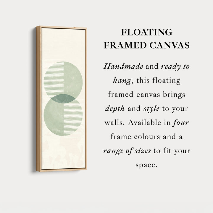 Narrow Wall Art Green Geometric Overlapping Circles For Calm Rooms