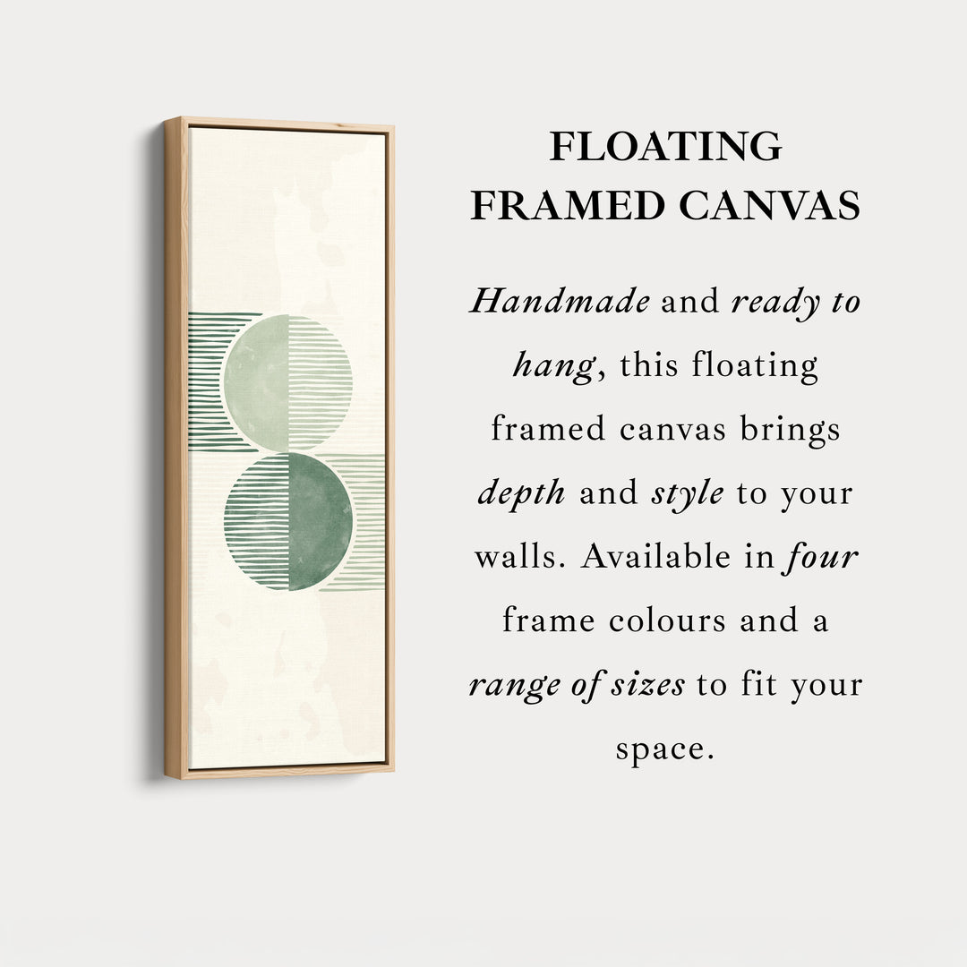 Long Vertical Canvas Minimal Green Circles Modern Abstract