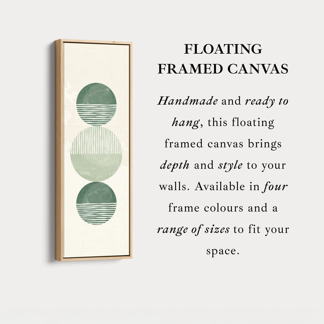 Skinny Wall Art Modern Green Circle Stack For Minimal Interiors