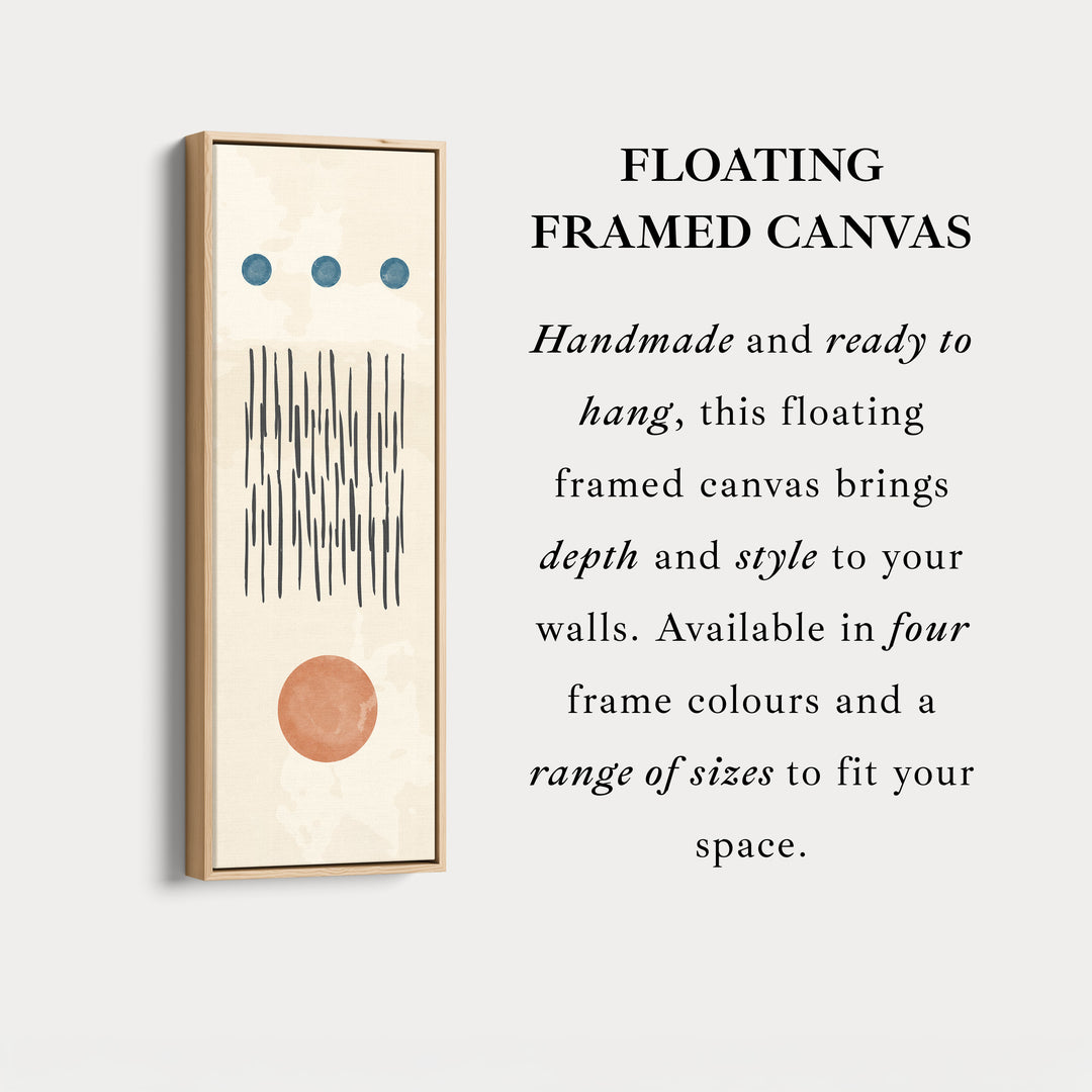 Thin Wall Art Terracotta And Blue Modern Shapes For Living Room