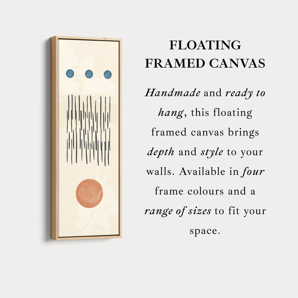 Thin Wall Art Terracotta And Blue Modern Shapes For Living Room