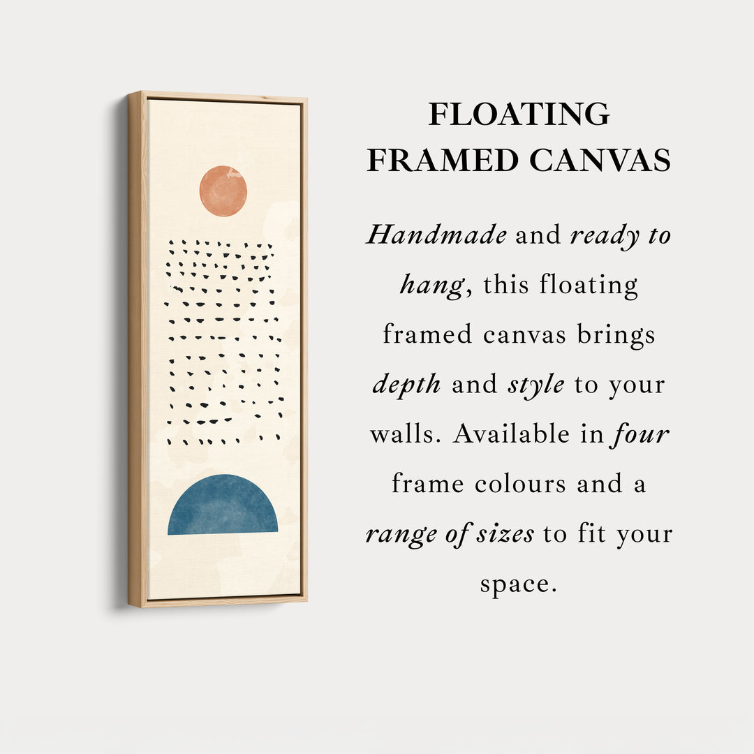 Hallway Wall Art Vertical Blue And Terracotta Linear Shapes