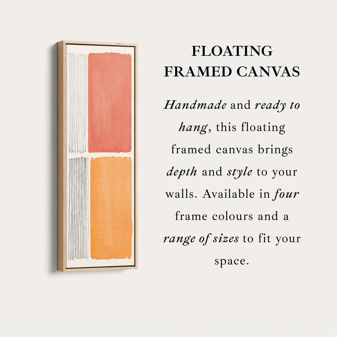 Tall Canvas Wall Art Orange And Neutral Minimal Blocks