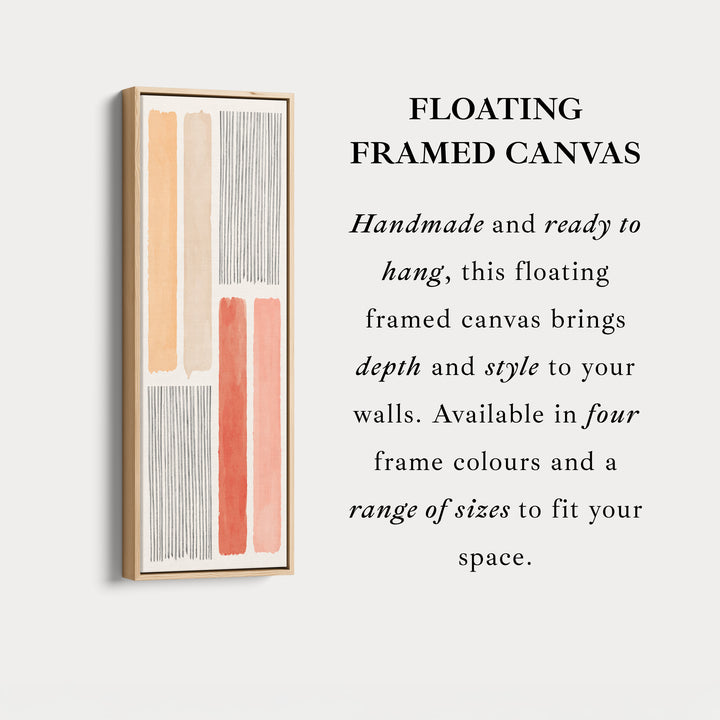 Skinny Wall Art Soft Orange And Neutral Shapes For Hallway Or Bedroom