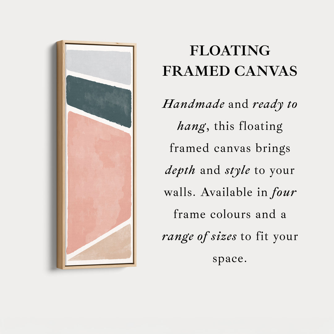 Tall Modern Abstract Wall Art Blue And Blush For Living Room