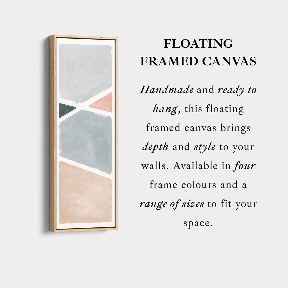 Narrow Wall Art Pink And Blue Minimal Shape Composition