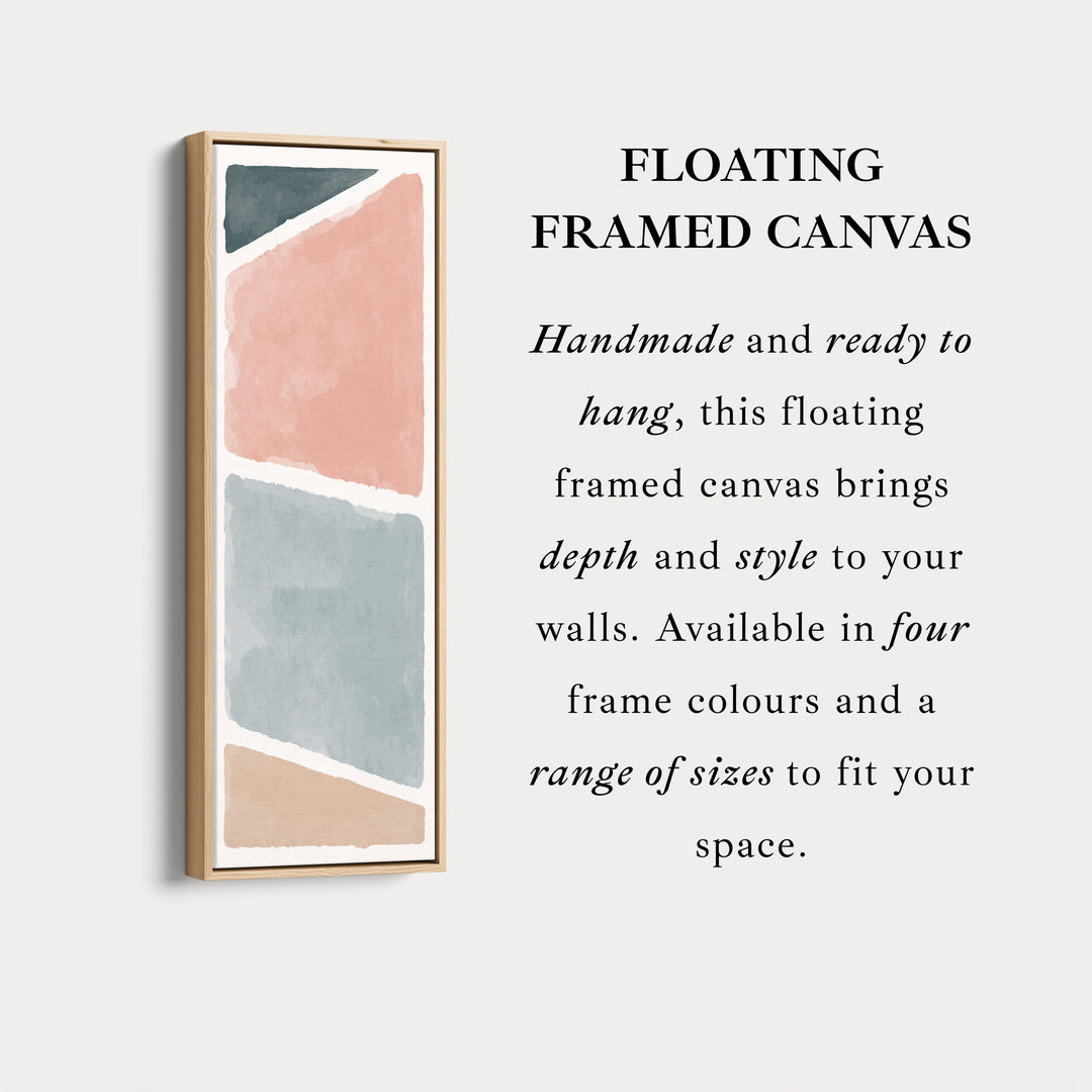 Long Vertical Canvas Blue Grey Minimal Block For Calm Interiors