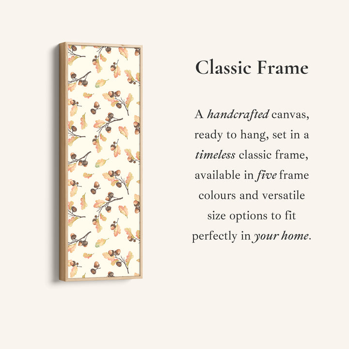 Narrow Wall Art Acorns And Oak Leaves Tall Canvas For Kitchen