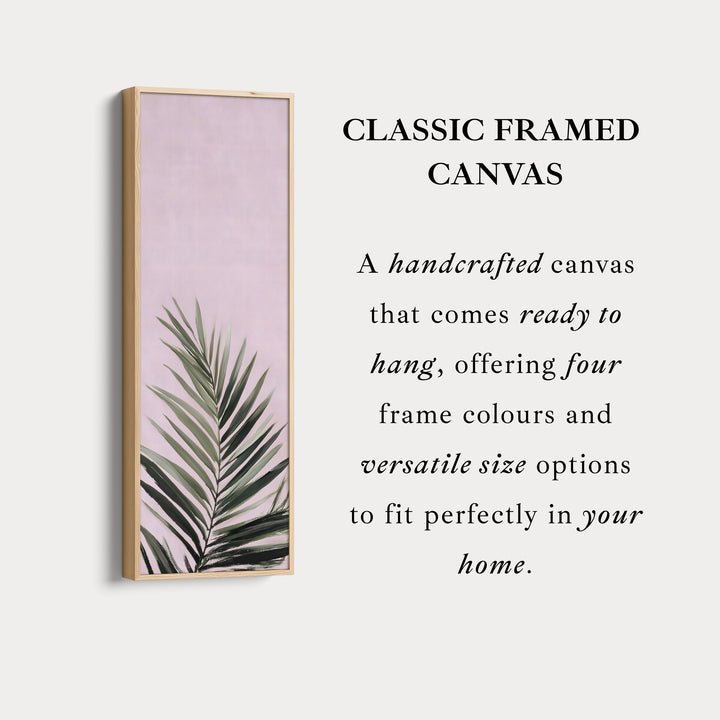 Vertical Wall Art Pink Fern Tall Canvas For Bedroom