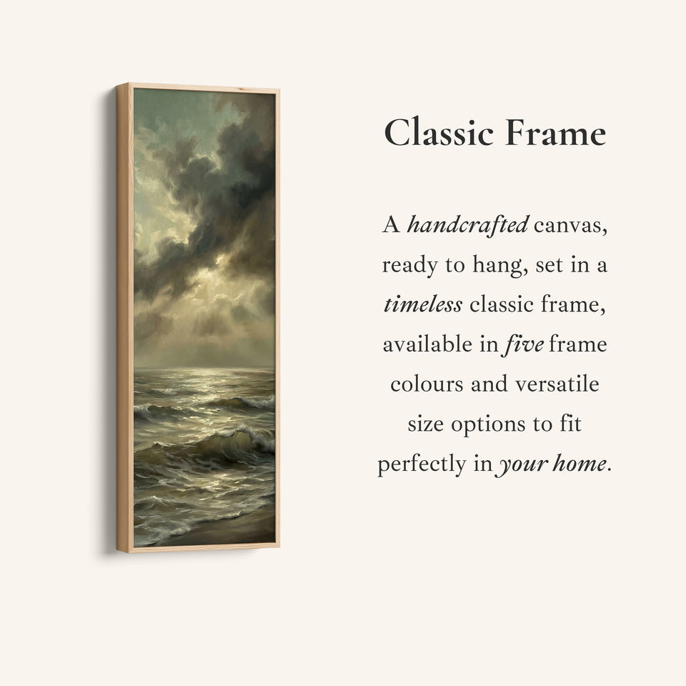 Stormy Sea Vertical Wall Art Framed Canvas Print For Living Room
