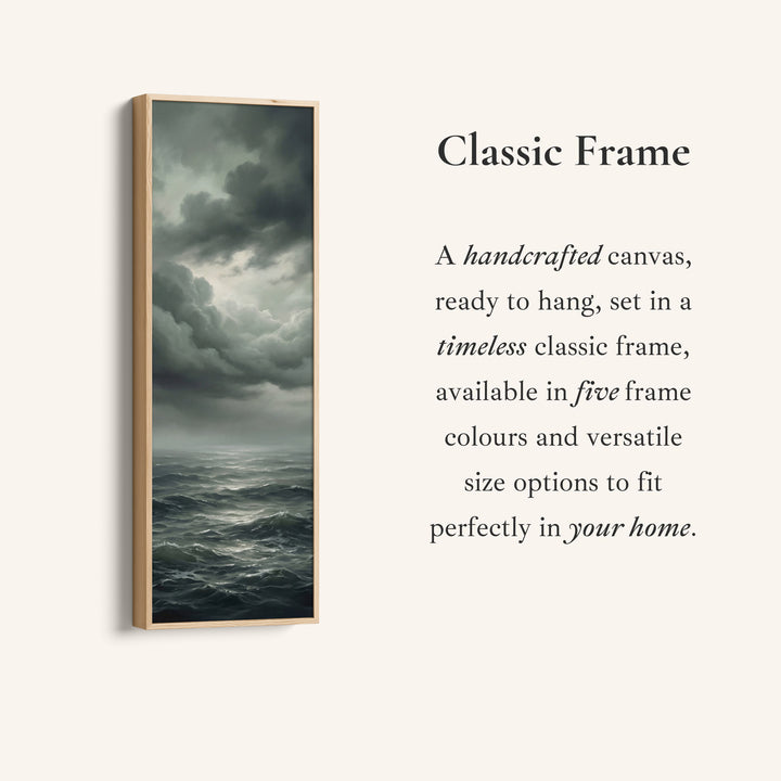 Above Bed Wall Art Overcast Ocean Horizon Panoramic Canvas Print Bedroom