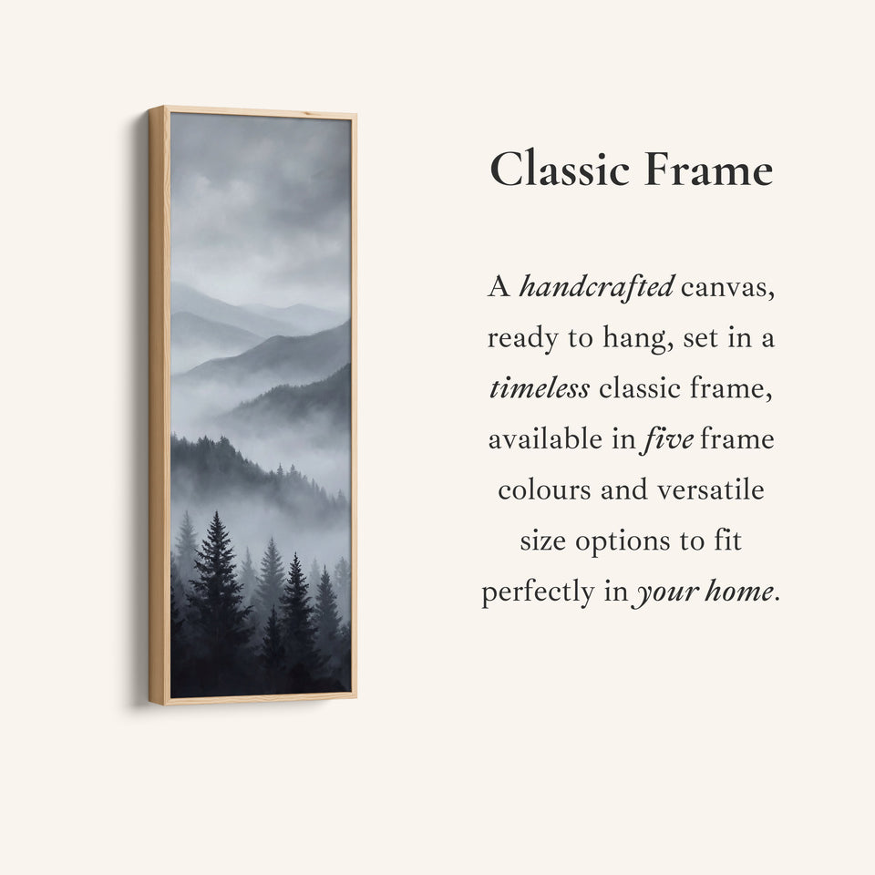 Above Soft Wall Art Misty Mountain Forest Extra Wide Canvas For Hallway