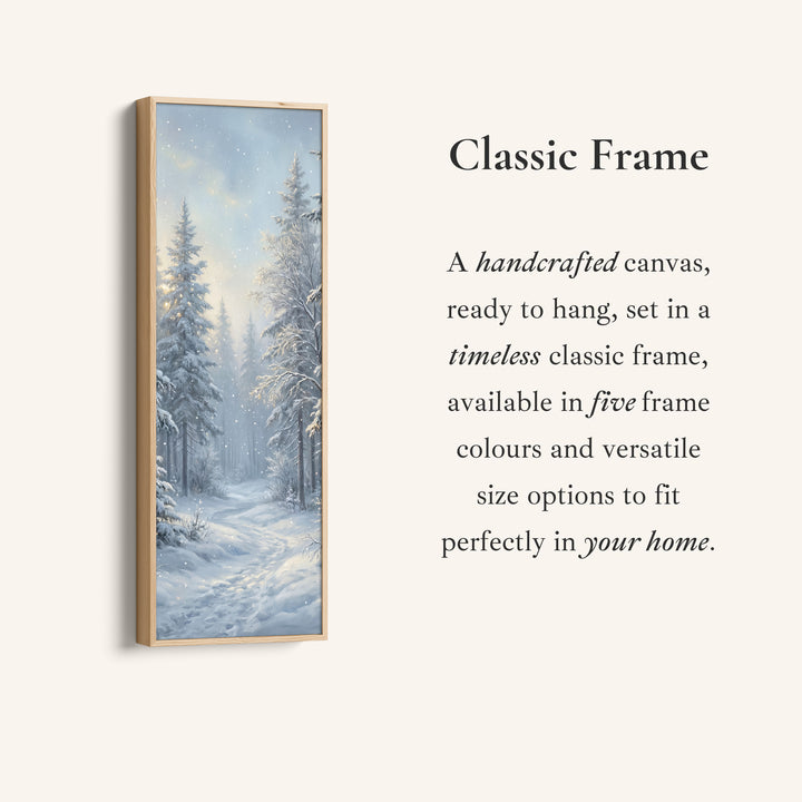 Panoramic Wall Art Snowy Forest Path Vertical Canvas Print For Hallway