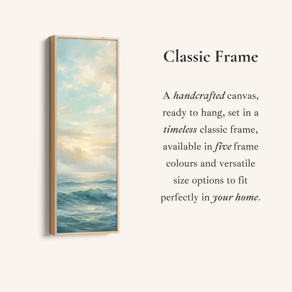 Calm Ocean Above Bed Wall Art Panoramic Canvas Print Bedroom