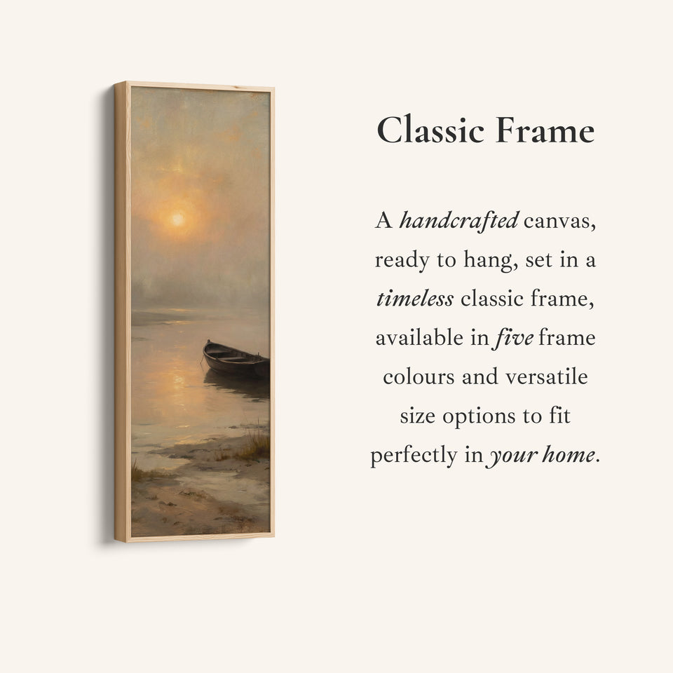 Boat At Sunset Above Soft Wall Art Extra Wide Canvas Hallway