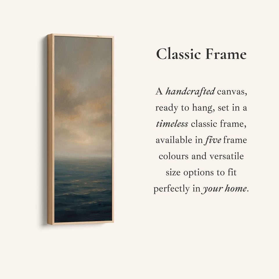 Moody Ocean Horizon Panoramic Wall Art Extra Wide Canvas Bedroom