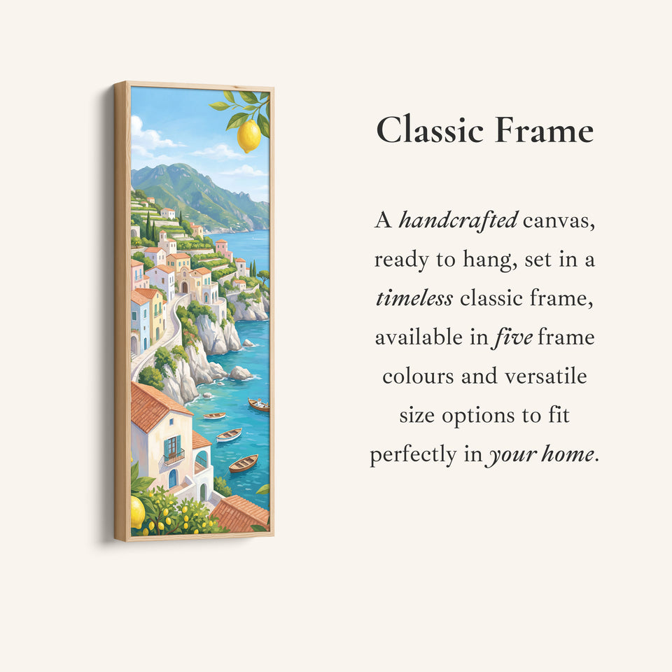 Coastal Village Vertical Wall Art Panoramic Canvas Print Kitchen