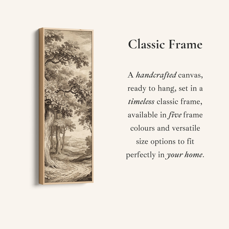 Vintage Forest Landscape Vertical Wall Art Panoramic Canvas Print Bedroom