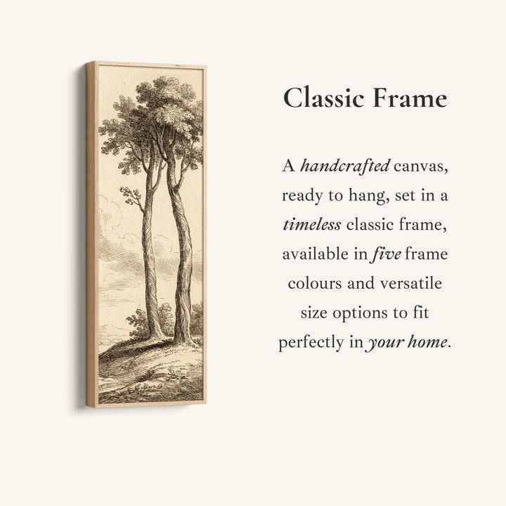 Long Wall Art Vintage Tree Illustration Canvas Print Hallway