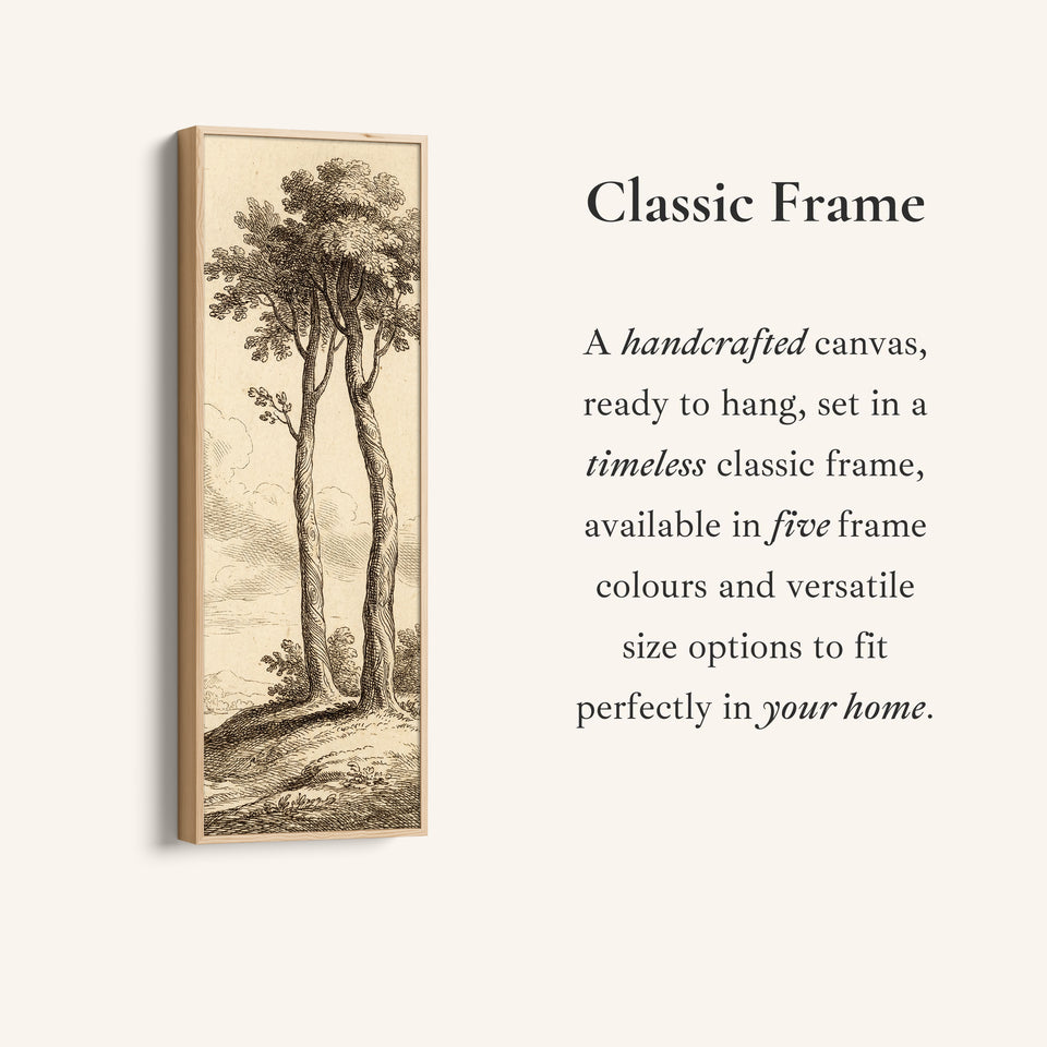 Long Wall Art Vintage Tree Illustration Canvas Print Hallway