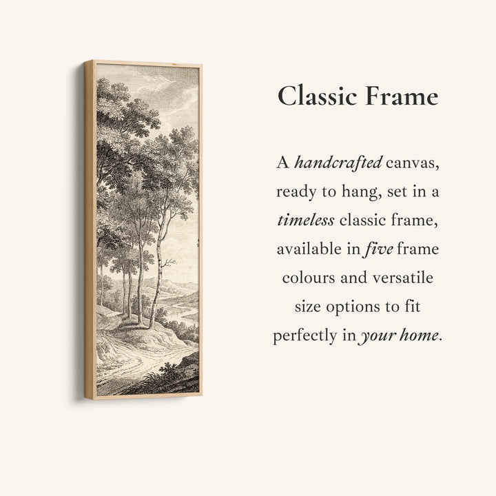 Tall Wall Art Vintage River Landscape Framed Canvas Office