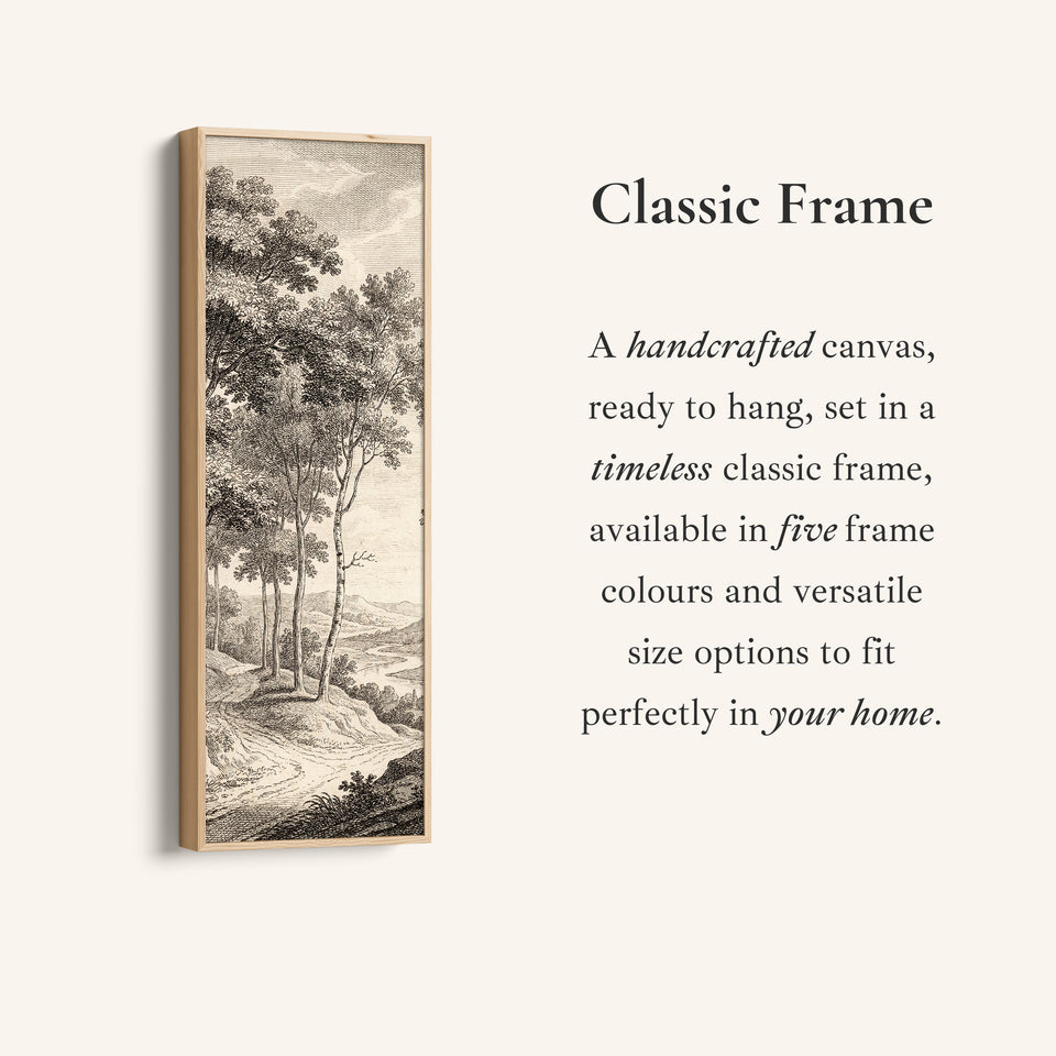 Tall Wall Art Vintage River Landscape Framed Canvas Office