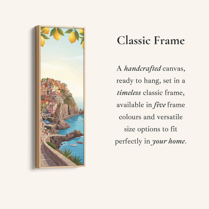 Vertical Wall Art Mediterranean Coastal Village Canvas Print Kitchen