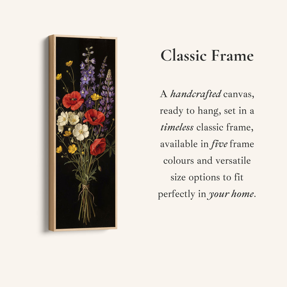Wildflower Bouquet Large Wall Art Framed Canvas Living Room