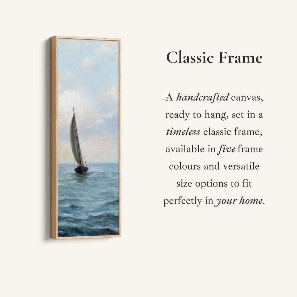 Narrow Wall Art Sailboat At Sea For Bedroom Coastal Scene