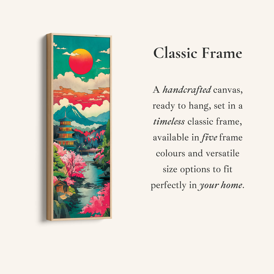 Large Wall Art Japanese Pagoda Landscape For Hallway Decor