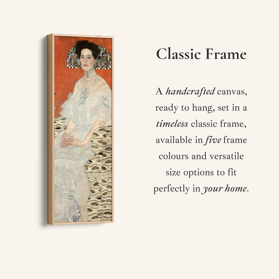 Gustav Klimt Vertical Wall Art Portrait Of Fritza Riedler For Bedroom