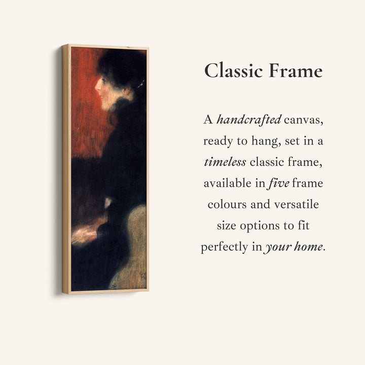 Gustav Klimt Tall Framed Canvas Profile Portrait Study For Office