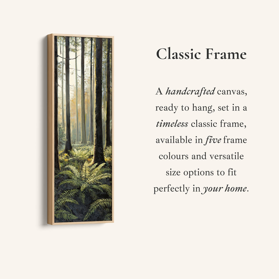 Vertical Wall Art Misty Forest Trees For Hallway Nature Decor
