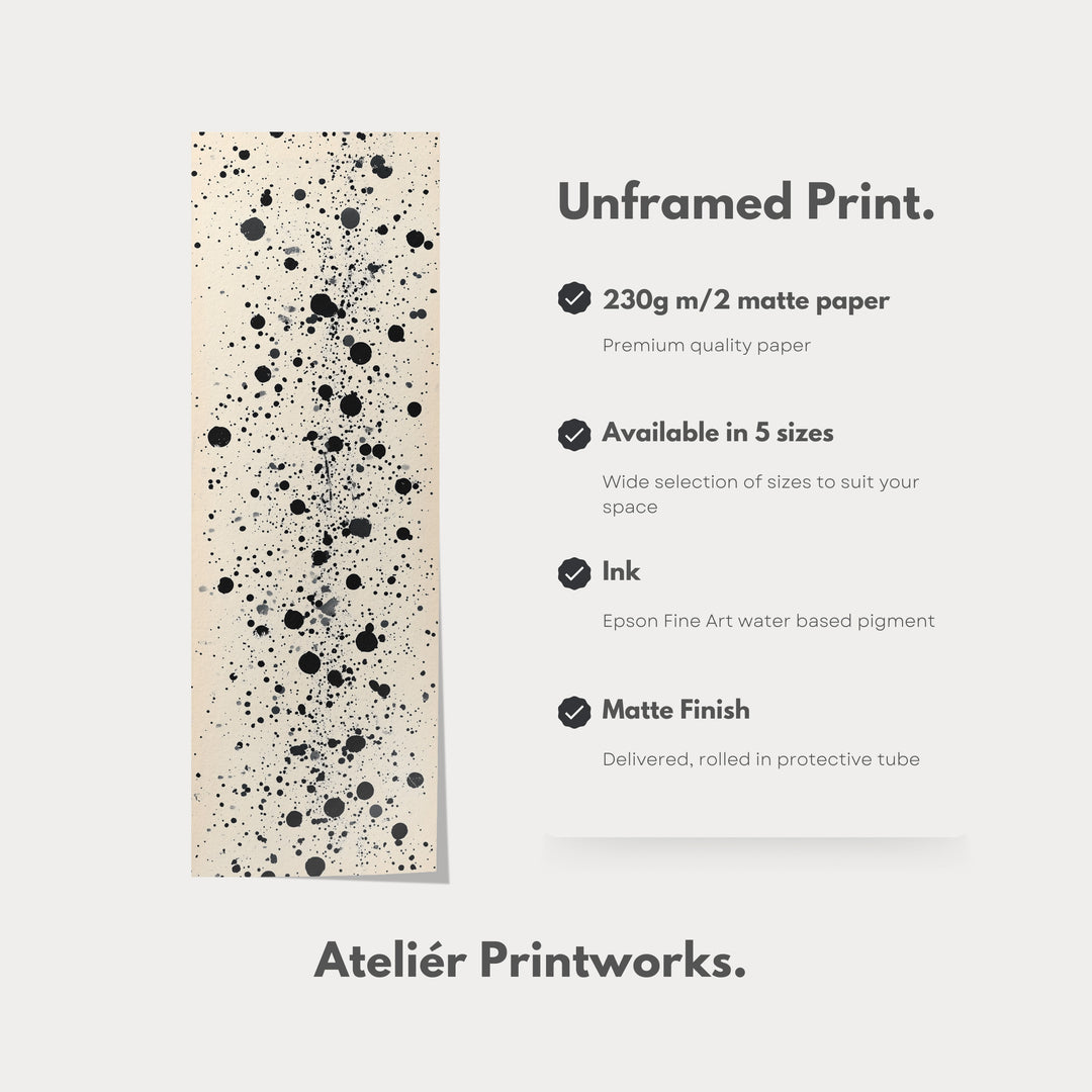 Abstract Dots Tall Vertical Large Framed Canvas - V0178