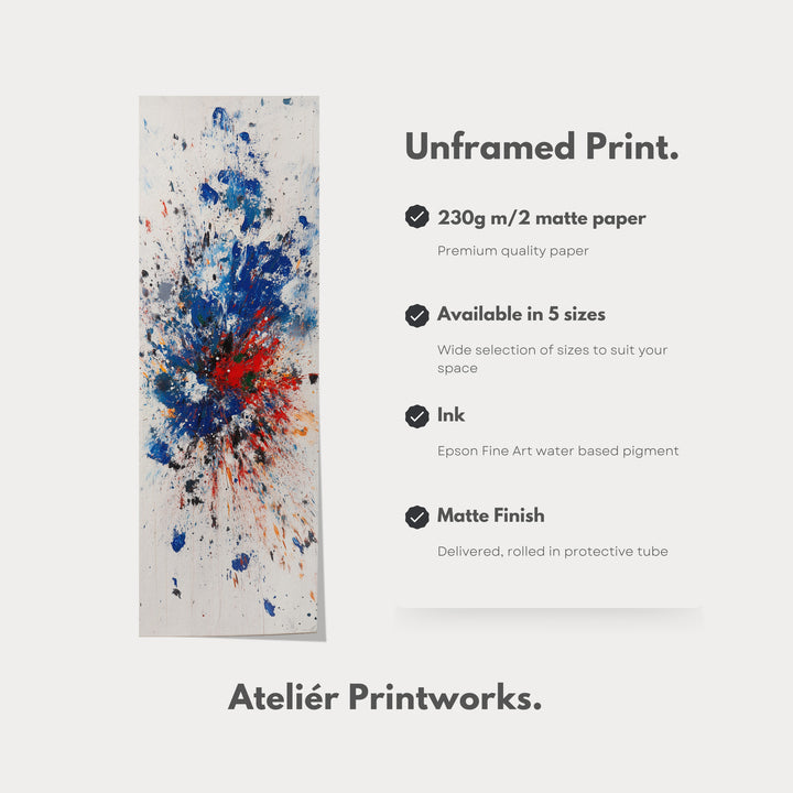 Abstract Colour Tall Vertical Large Framed Canvas - V0179