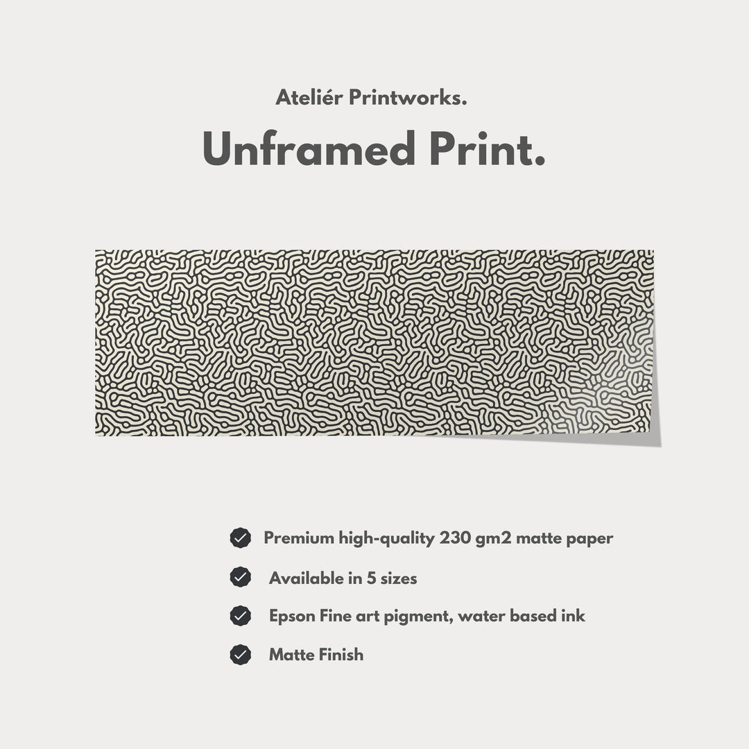 Minimalist Black Organic Pattern Horizontal Wall Art - H0257