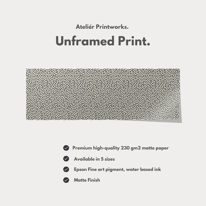 Minimalist Black Organic Pattern Horizontal Wall Art - H0257