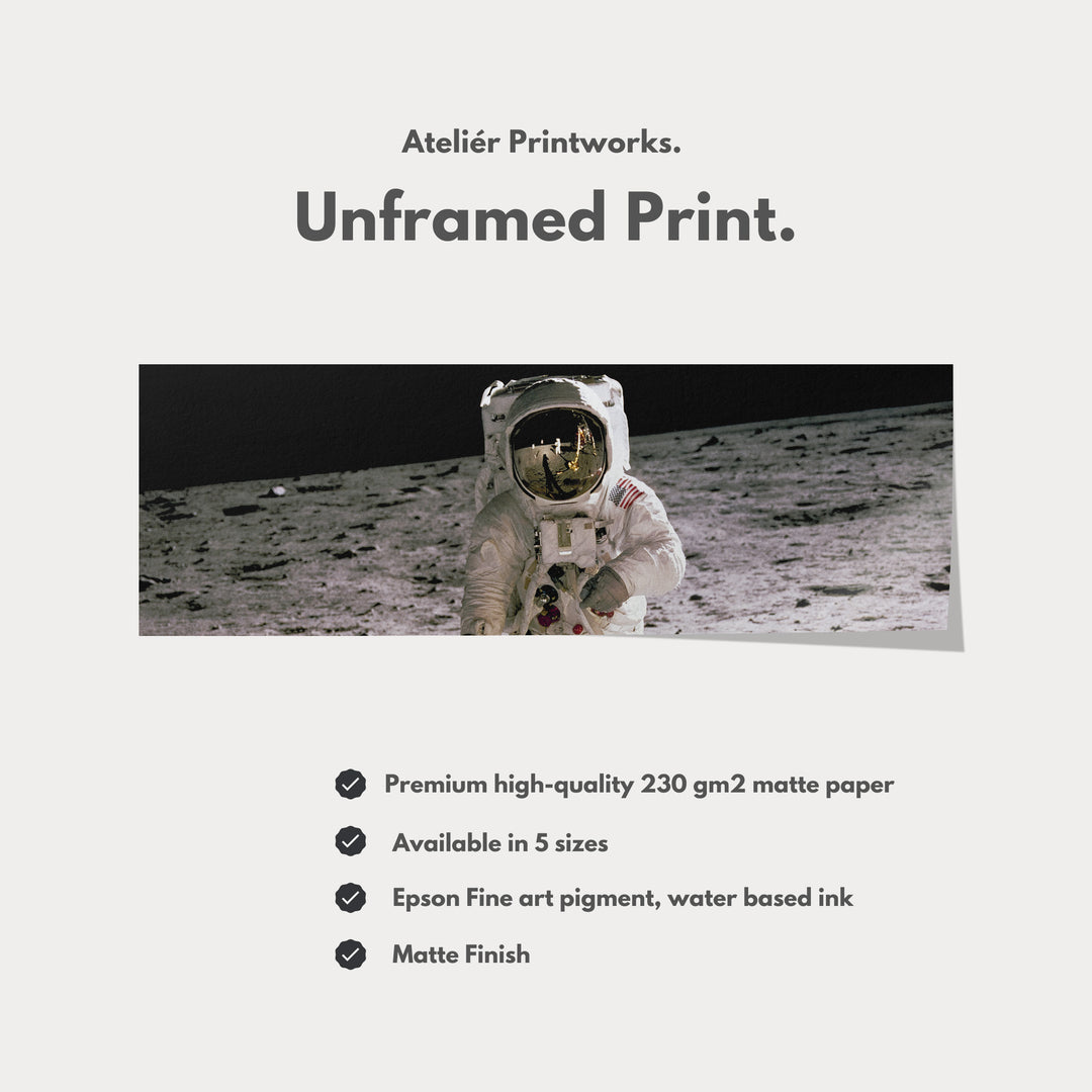 Long Horizontal Wall Art Astronaut Moon Walk NASA - H0379