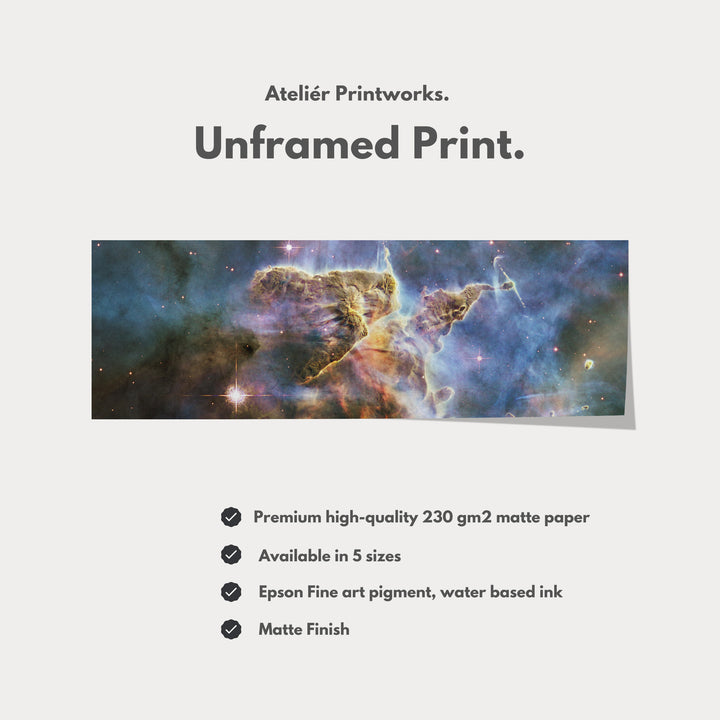 Hubble Nebula Space Photograph Large Framed Narrow Wall Art - H0381