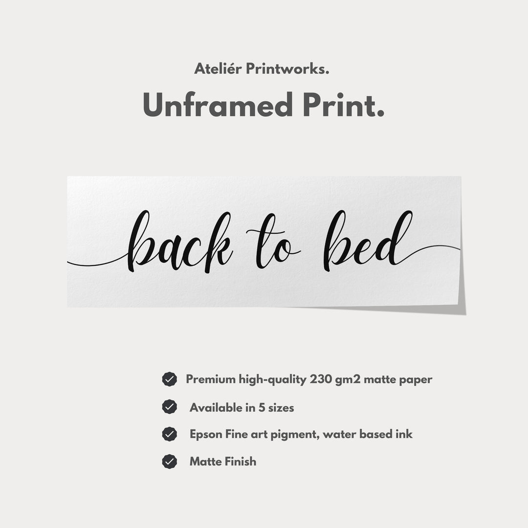 Above Bed Narrow Panoramic Wall Art 'Back to bed' - H0307