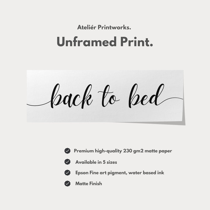 Above Bed Narrow Panoramic Wall Art 'Back to bed' - H0307