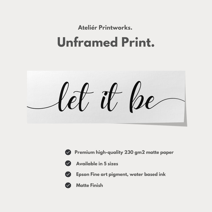 Guest Room Above Bed Wall Decor 'Let It Be' - H0313