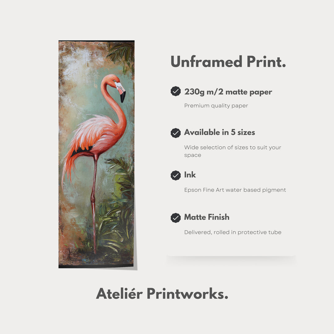 Pink Flamingo Tall Vertical Wall Decor - V0234