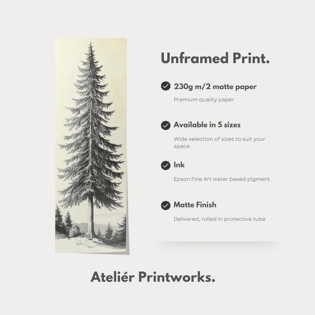 Vintage Pine Tree Vertical Wall Decor - V0241