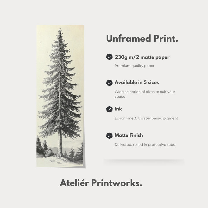 Vintage Pine Tree Vertical Wall Decor - V0241
