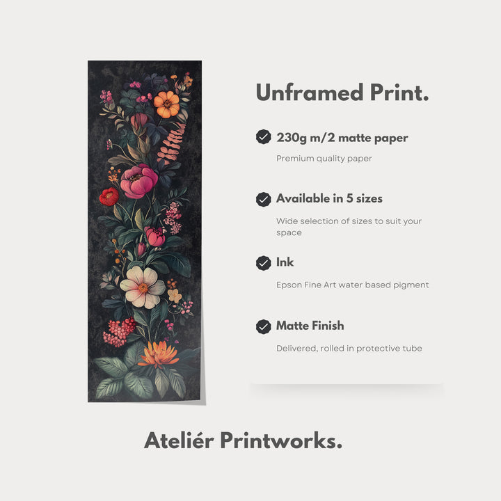 Floral Watercolor Vertical Long Wall Decor - V0254