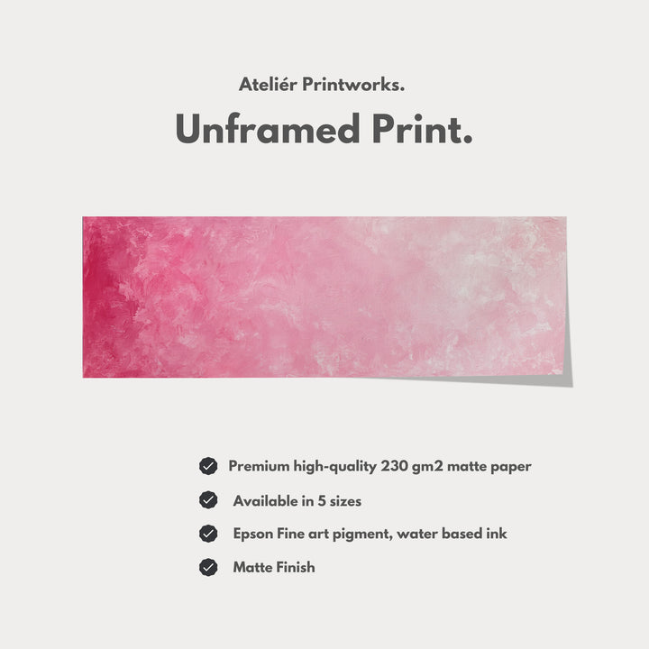 Long Horizontal Wall Art Panoramic Wall Art Abstract Pink Minimalist - H0142