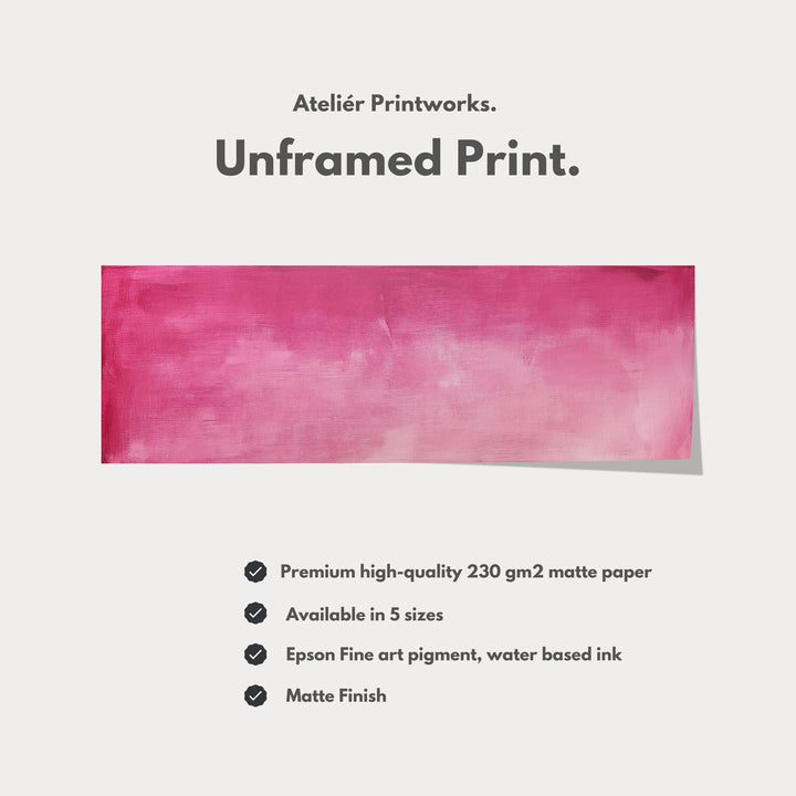 Minimalist Pink Long Horizontal Wall Art Panoramic Wall Art - H0143
