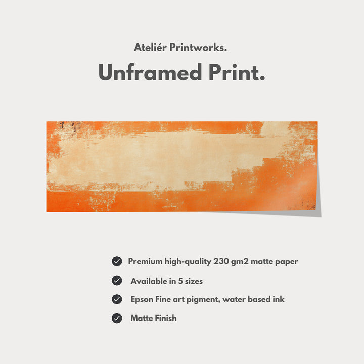 Minimalist Orange Long Horizontal Wall Art Panoramic Wall Art - H0145