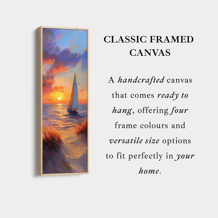 Sunset Sailing Boat Vertical Artwork